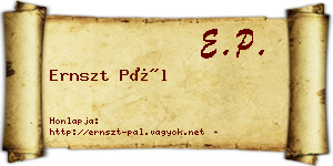 Ernszt Pál névjegykártya